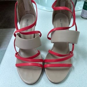 Peach/cream strappy heels